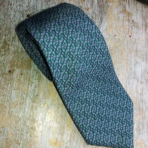 Turnbull & Asser Green Lavender Ribbon Print Tie